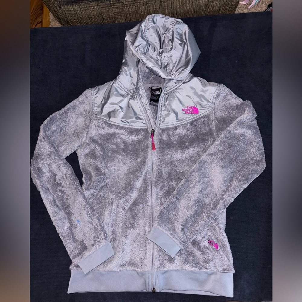 The North Face Silver and Pink Women's Hoodie